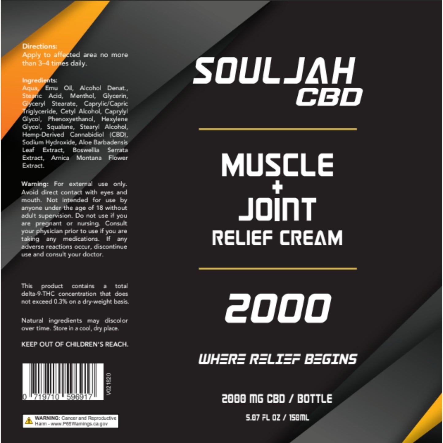 2000mg CBD Pain Relief Cream - 5oz